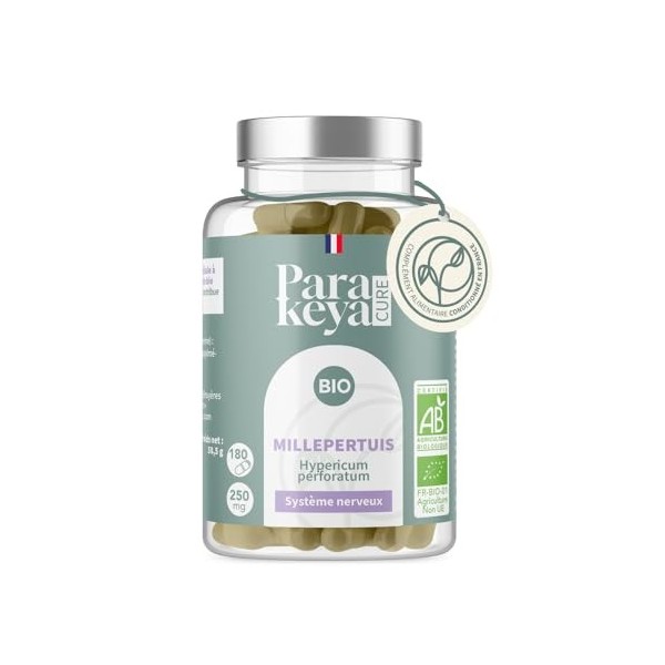 Parakeya - Millepertuis Bio 300 mg | Système nerveux | Complément alimentaire |180 gélules Millepertuis perforé