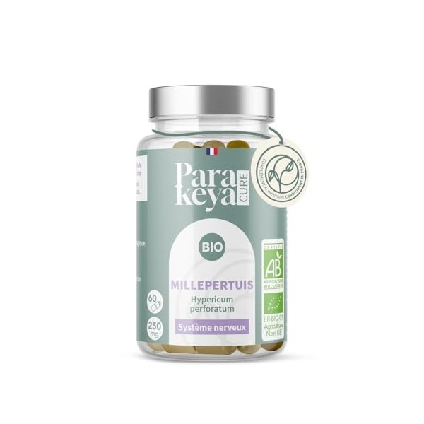Parakeya - Millepertuis Bio 300 mg | Système nerveux | Complément alimentaire |180 gélules Millepertuis perforé