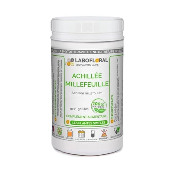 Achillée Millefeuille Labofloral 1000 gélules dosées à 200 mg - Complément alimentaire - Digestion, respiration - Fabriqué en