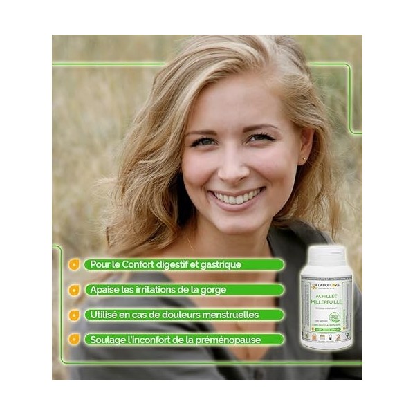 Achillée Millefeuille Labofloral 1000 gélules dosées à 200 mg - Complément alimentaire - Digestion, respiration - Fabriqué en