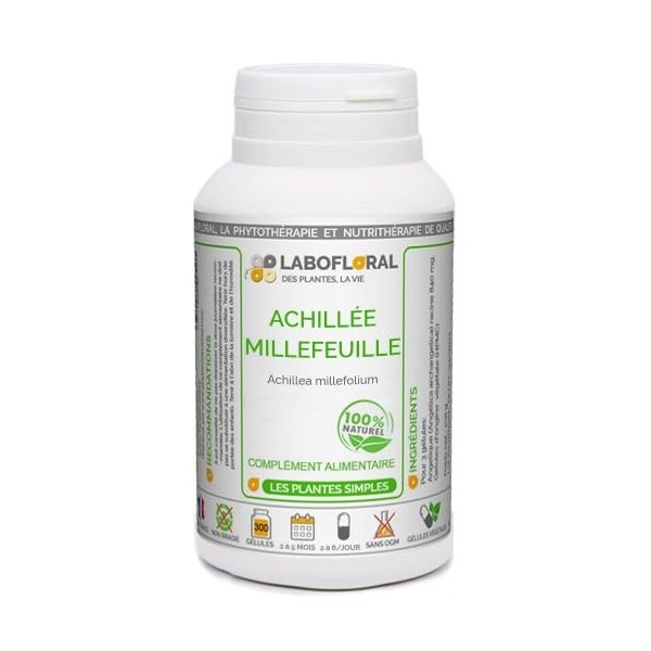 Achillée Millefeuille Labofloral 300 gélules dosées à 200 mg - Complément alimentaire - Digestion, respiration - Fabriqué en