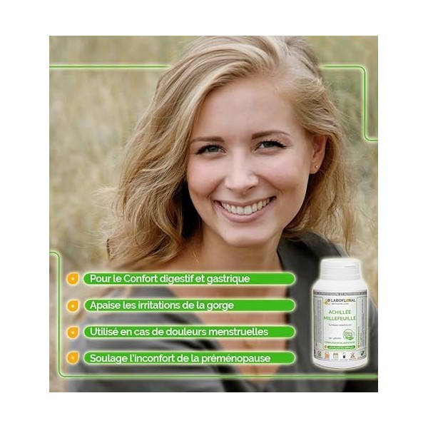 Achillée Millefeuille Labofloral 300 gélules dosées à 200 mg - Complément alimentaire - Digestion, respiration - Fabriqué en