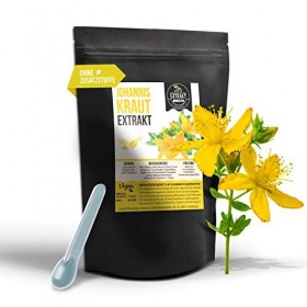 Extrait de millepertuis | 100 g de poudre | Sans additifs | Poudre dextrait Hypericum perforatum | Hautement dosé naturel vé
