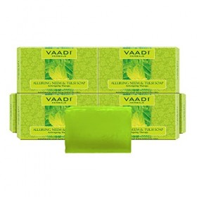 Vaadi Herbals Super Value Pack Of 6 Séduisante Neem Tulsi & Savon Avec vitamine E et lhuile de théier 6x75g 