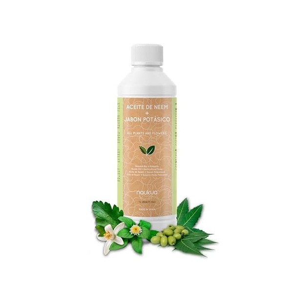 1L Lhuile de neem et savon de potassium Concentré - 100% Naturel Ecologique - Améliore et active les défenses naturelles des