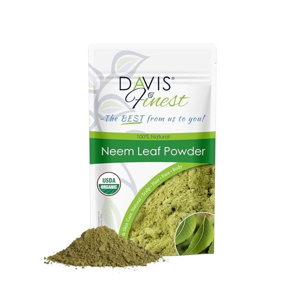 Davis Finest Neem Powder 100% Pure & Natural for Skin and Hair Care - Promotes Hair Growth 100 g Neem