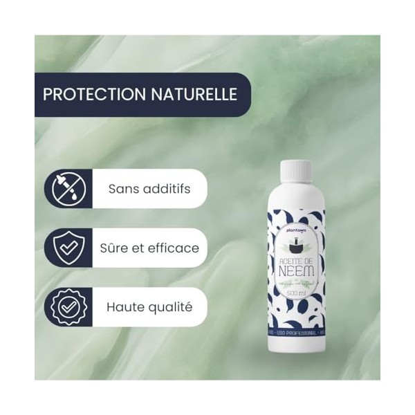 PLANTAWA Huile de Neem 500ml | Ingrédient Naturel à Diluer | Pressée à Froid | Usage Polyvalent | Sans Additifs ni Parfum | P...