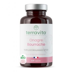ONAGRE et BOURRACHE | Huiles BIO Première Pression à Froid | 120 Capsules de 500 mg | Hydratation de la Peau en Profondeur | 
