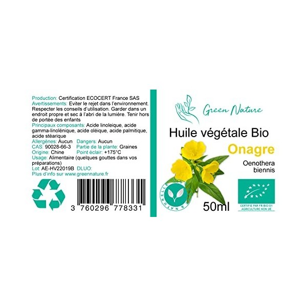 Huile végétale Bio dOnagre 125ml