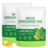 Capsules dhuile dorigan 240 gélules, Oregano Oil Capsules, dorigan bio végétaliennes capsules dhuile- 2 en 1 6000 mg dhu