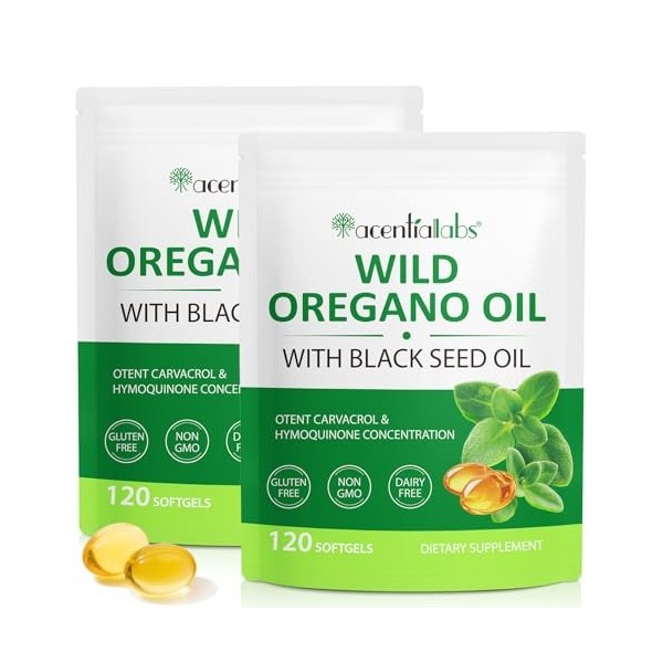 Oil of Oregano with Black Seed Oil，2 in 1 Formulated with Black Seed Oil 240 
