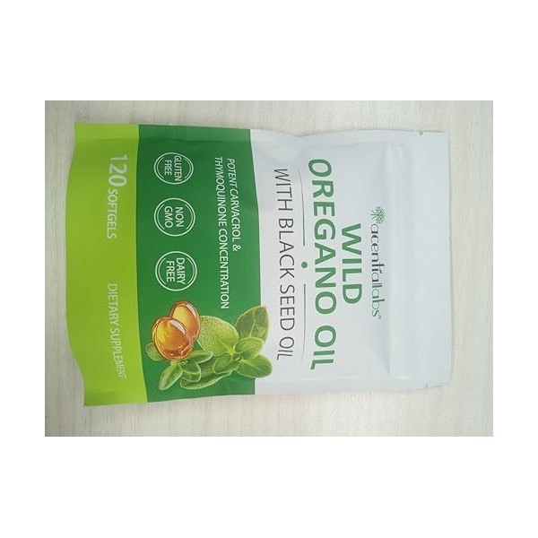 Oil of Oregano with Black Seed Oil，2 in 1 Formulated with Black Seed Oil 120 