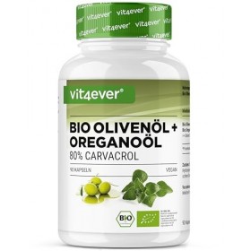Huile d’origan biologique et carvacrol 80 mg - 90 capsules avec huile d’olive vierge issue de culture contrôlée - Origan grec