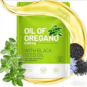 Huile dOrigan et Huile de Nigelle, Riche en Carvacrol, Sans OGM, Huile Extrait dorigan équilibrée avec Huile de Graines Noi