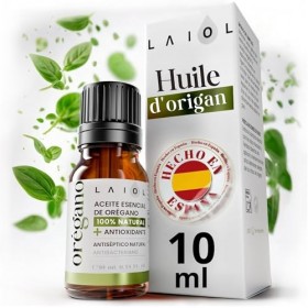 LAIOL Huile d’Origan – 100% Pure et Naturelle avec Carvacrol – Huile Essentielle d’Origan Liquide et Bio – Usage Alimentaire ...