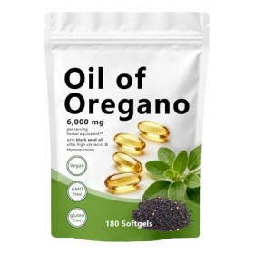 Huile dorigan gélules molles 2 en 1 6000 mg dhuile dorigan avec huiles de graines noires, capsules de supplément dorigan,