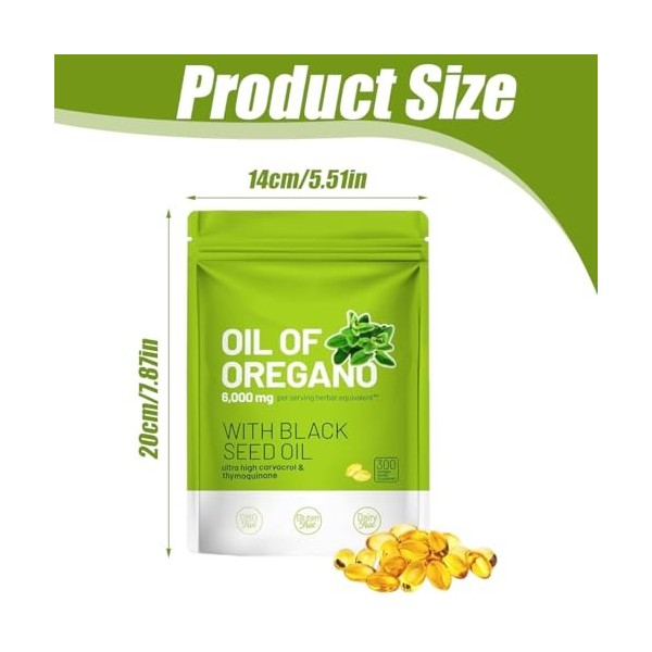 NHPY Huile dorigan, huile de cumin noir biologique, mélange équilibré dhuile dorigan et dhuile de cumin noir，capsule.