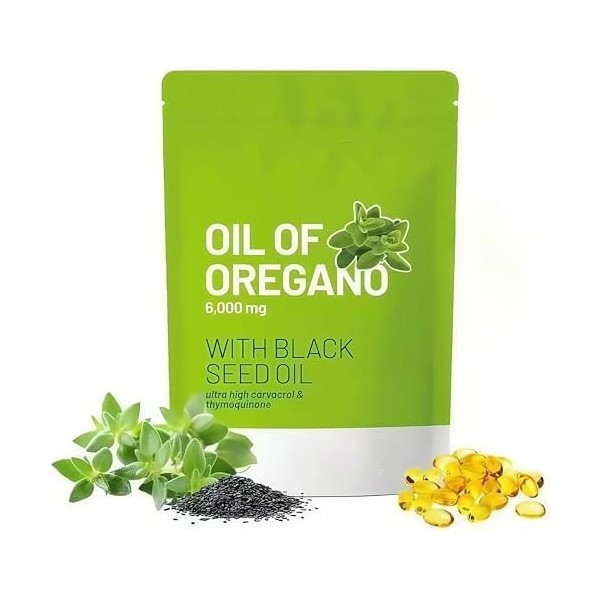 Générique Huile dOrigan en gélules, [Nouveau] Huile dOrigan équilibrée avec de lhuile de graines Noires, sans OGM,1Pcs
