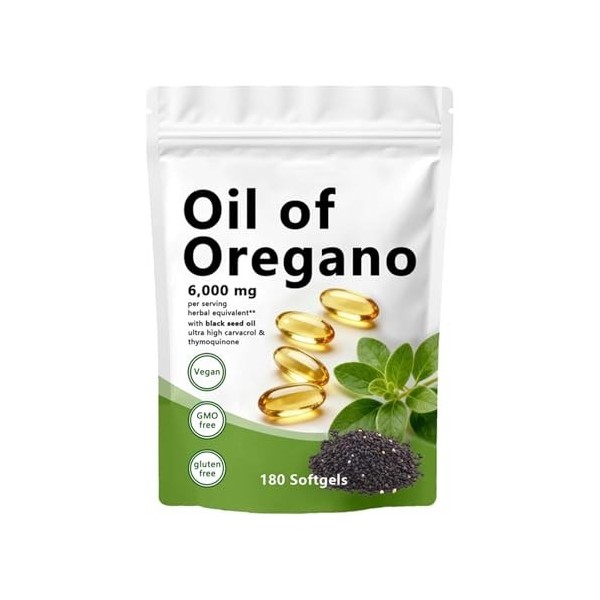 Auvely Huile dorigan, O-il dorigan avec huile de graines noires, ingrédients naturels 1 Orégan