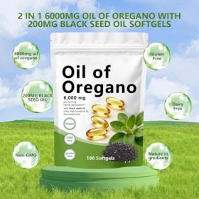 Auvely Huile dorigan, O-il dorigan avec huile de graines noires, ingrédients naturels 1 Orégan