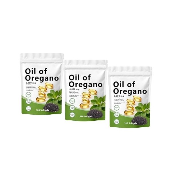 Auvely Huile dorigan, O-il dorigan avec huile de graines noires, ingrédients naturels 1 Orégan