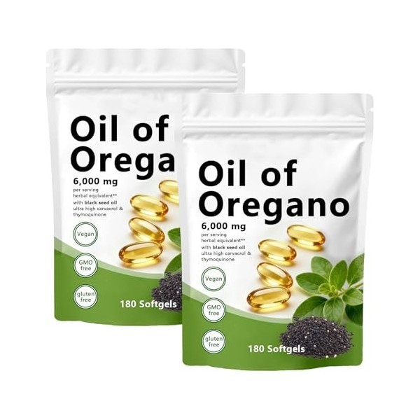 Auvely Huile dorigan, O-il dorigan avec huile de graines noires, ingrédients naturels 1 Orégan