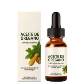 Huile dorigan biologique en gouttes avec de lhuile de nigelle pour le soutien du système immunitaire, la santé respiratoire