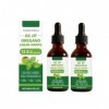 Huile dorigan en gouttes, huile dorigan et huile de nigelle | Soutien de la vitalité | Pour hommes et femmes | 60 ml,2pcs Orégan