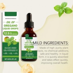 Huile dorigan en gouttes, huile dorigan et huile de nigelle | Soutien de la vitalité | Pour hommes et femmes | 60 ml,2pcs Orégan