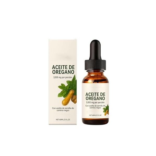 Huile liquide Deorigano | Avec de lhuile de graines de cumin noir 2 Fl Oz | Sans OGM, sans gluten | Vitalité quotidienne e Or...