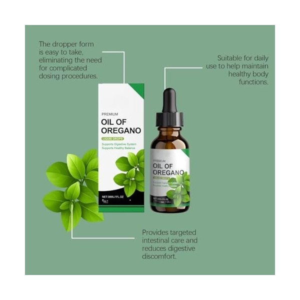 Gouttes dhuile dorigan biologique - formule à base de plantes pour la routine quotidienne,3PCS