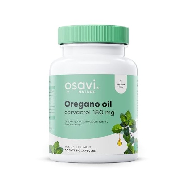 Osavi Oregano Oil Carvacrol, 180mg - 60 enteric caps