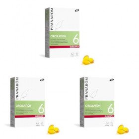 PRANARÔM - Oléocaps 6 - Circulation - Aux Huiles Essentielles Ciblées - Romarin, Genévrier, Citron, Gingembre & Pin Sylvestre