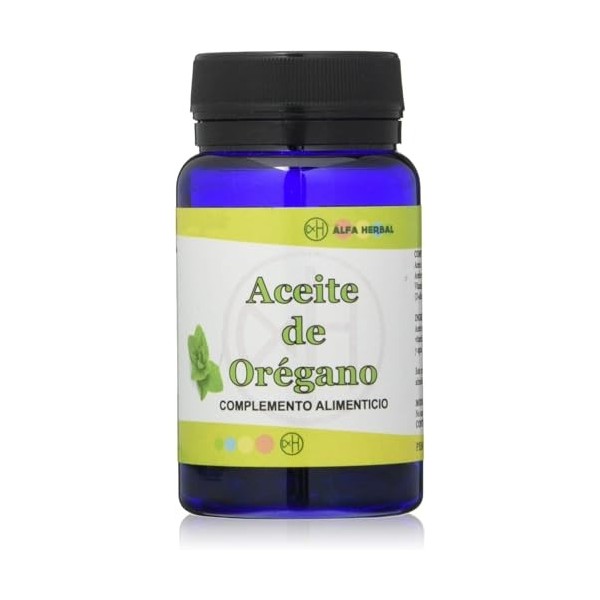 ALFAHERBAL ACEITE DE OREGANO 60perles – huile naturelle pour compléter cuisine et soins corporels, convient à ceux qui recher