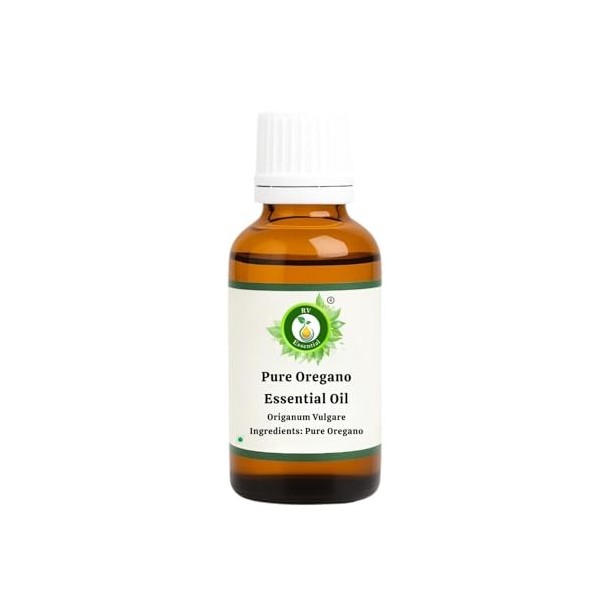 R V Essential Huile Essentielle dOrigan Pur 30ml 1.01oz - Origanum vulgare 100% Pur et naturelle Distillée vapeur Pure O Orégan