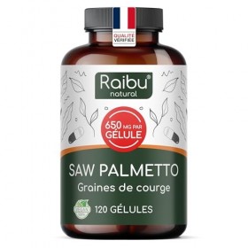 Saw Palmetto - Haute Teneur: 11000 mg de Palmier Nain par Gélule 20:1 , avec Graines de Courge - 120 Gélules de Palmier Nain