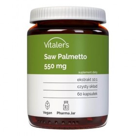 Vitalers Saw Palmetto 550 mg - 60 gélules, végétalien, 2 mois de supplémentation, sans conservateur, composition pure