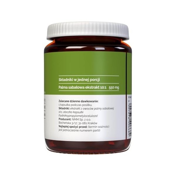 Vitalers Saw Palmetto 550 mg - 60 gélules, végétalien, 2 mois de supplémentation, sans conservateur, composition pure