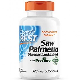 Doctors Best, Saw Palmetto Extract Extrait de Palmier Nain , 320mg, 60 Capsules molles, Sans Gluten, Sans Soja, Sans OGM