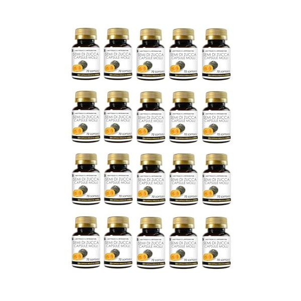 Graines de courge 70 gélules | Capsules molles à lhuile pressée à froid standardisée en oméga-3, 6 et 9, acide linoléique et ...