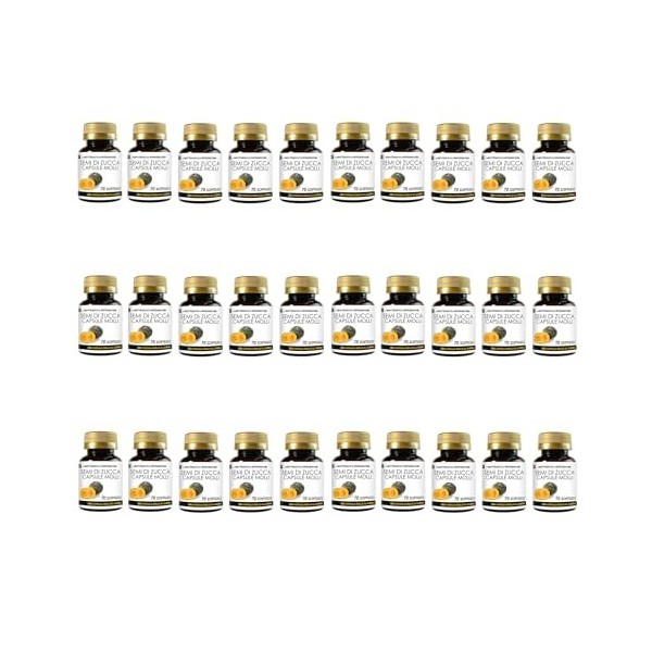 Graines de courge 70 gélules | Capsules molles à lhuile pressée à froid standardisée en oméga-3, 6 et 9, acide linoléique et ...