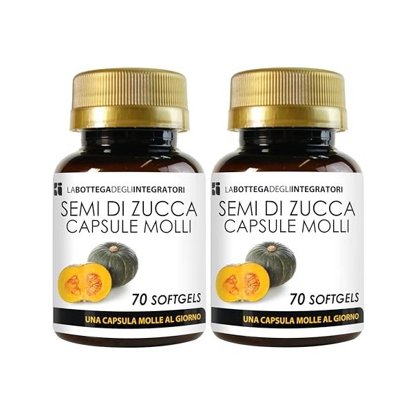 Graines de courge 70 gélules | Capsules molles à lhuile pressée à froid standardisée en oméga-3, 6 et 9, acide linoléique et ...