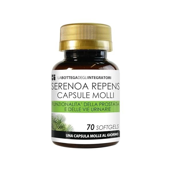 SERENOA REPENS 70 GÉLULES | AVEC 320 MG DHUILE STANDARDISÉE À 90% | CAPSULES MOLLES POUR LA PROSTATE ET LES VOIES URINAIRES 