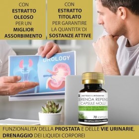 SERENOA REPENS 70 GÉLULES | AVEC 320 MG DHUILE STANDARDISÉE À 90% | CAPSULES MOLLES POUR LA PROSTATE ET LES VOIES URINAIRES 