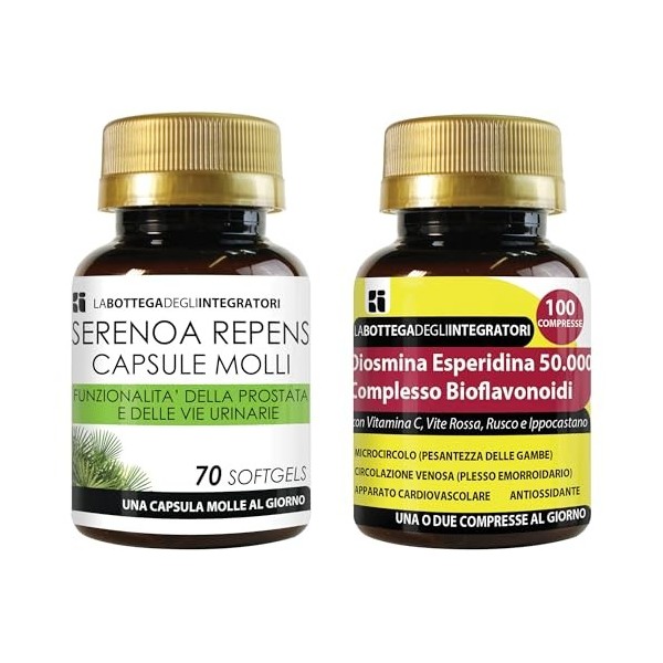 SERENOA REPENS 70 GÉLULES - BIOFLAVONOÏDES DE DIOSMINE ET DHESPÉRIDINE 100 COMPRIMÉS |PROSTATE, CIRCULATION ET MICROCIRCULAT