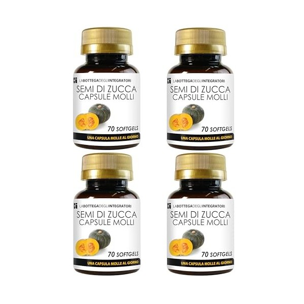 Graines de courge 280 gélules | Capsules molles à lhuile pressée à froid standardisée en oméga-3, 6 et 9, acide linoléique e