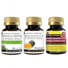 SERENOA REPENS 70 GÉLULES - GRAINES DE COURGE 70 GÉLULES - DIOSMINE HESPÉRIDINE BIOFLAVONOÏDES 100 COMPRIMÉS | CIRCULATION PR