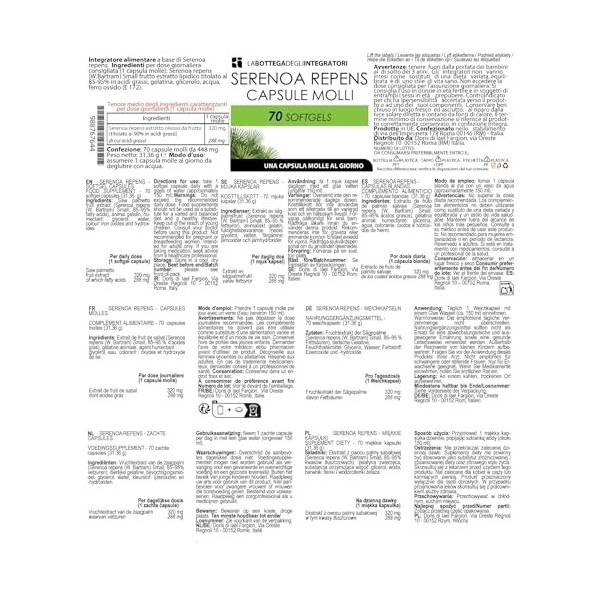 SERENOA REPENS 70 GÉLULES - GRAINES DE COURGE 70 GÉLULES - DIOSMINE HESPÉRIDINE BIOFLAVONOÏDES 100 COMPRIMÉS | CIRCULATION PR