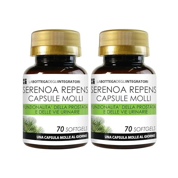 SERENOA REPENS 140 GÉLULES | AVEC 320 MG DHUILE STANDARDISÉE À 90% | CAPSULES MOLLES POUR LA PROSTATE ET LES VOIES URINAIRES