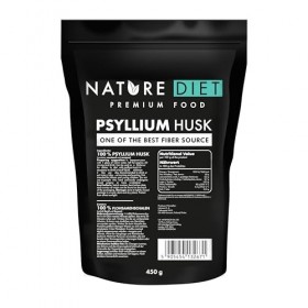Nature Diet Téguments de Psyllium Blond | 450 g | Riche en Fibres | Vegan, Sans Gluten & Sans Lactose | Pour Régime Keto & Lo...
